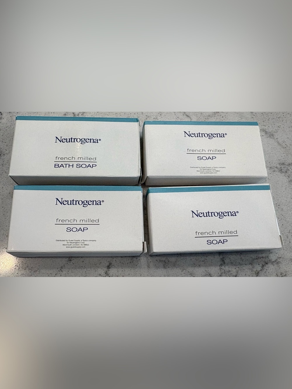 Neutrogena White Bath Soap Box with Teal Accent